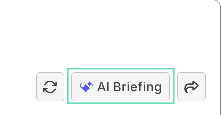 testops reports and analytics ai briefing button
