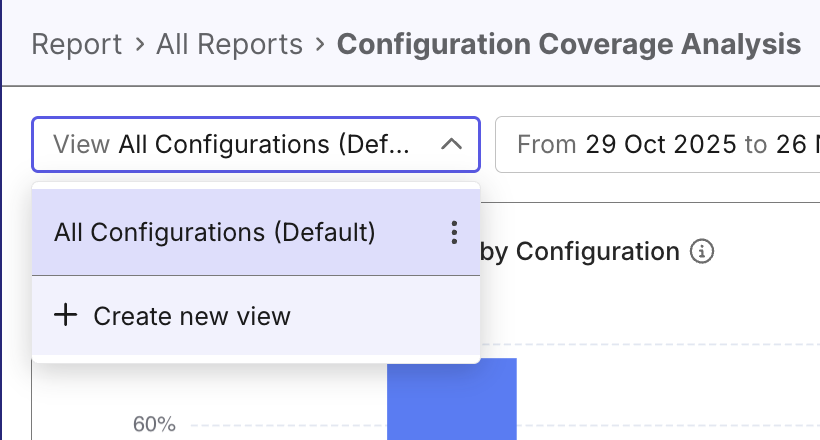 testops reports and analytics create new view