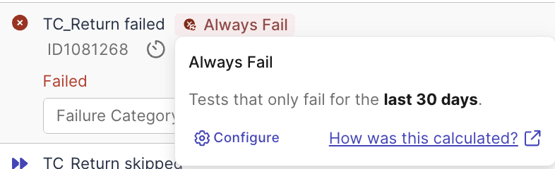 testops always fail tag