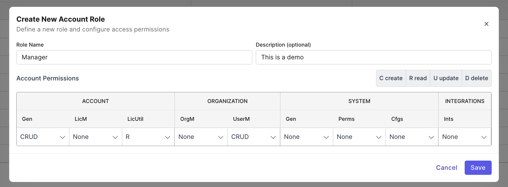 Custom Account roles