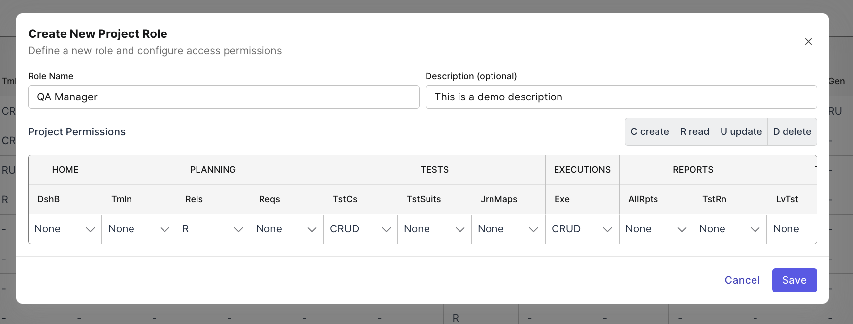 Custom Project roles