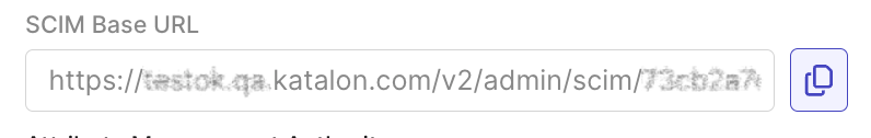 SCIM Base URL field in TestOps