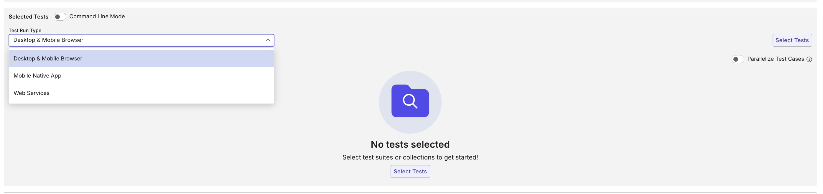 Test Run Types List