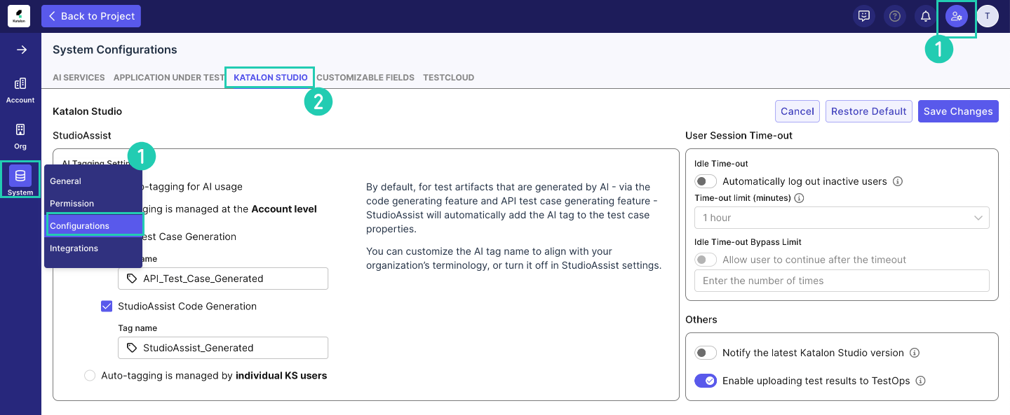 Navigate to KS Configuration tab