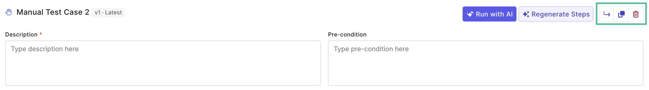 Manage test cases