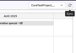 Navigate to sync button - Plan module