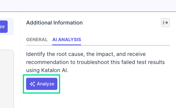 testops failure ai analyze button