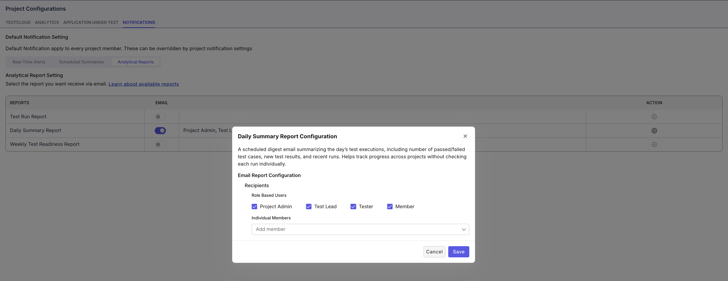 Project Notifications