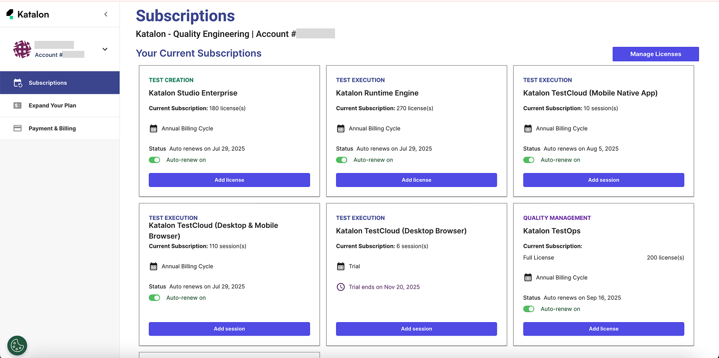 Purchase page