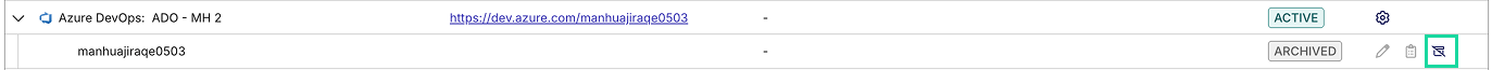 Showing unarchive icon in System Integration list
