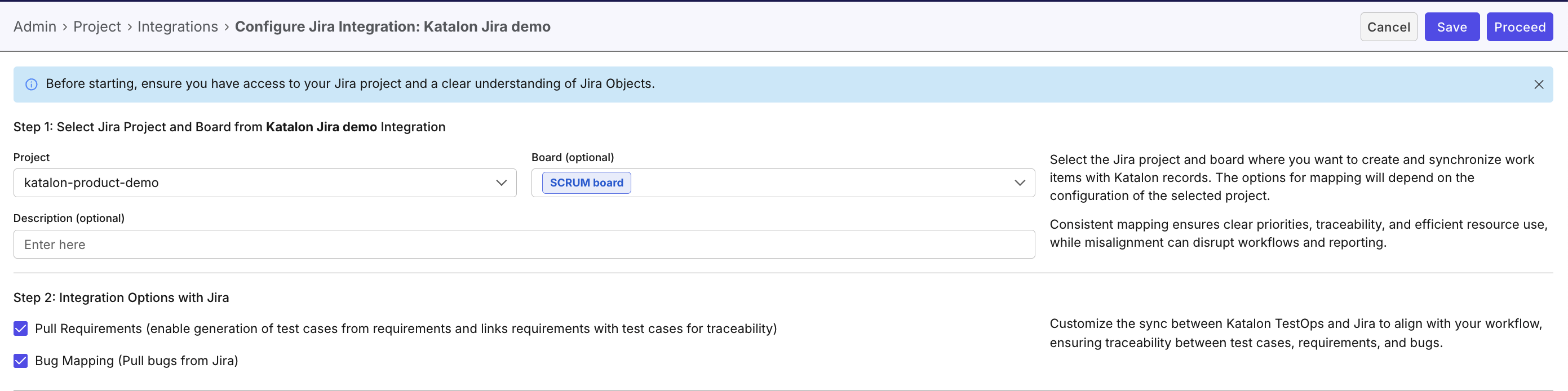 Filling in required fields in System Integration UI