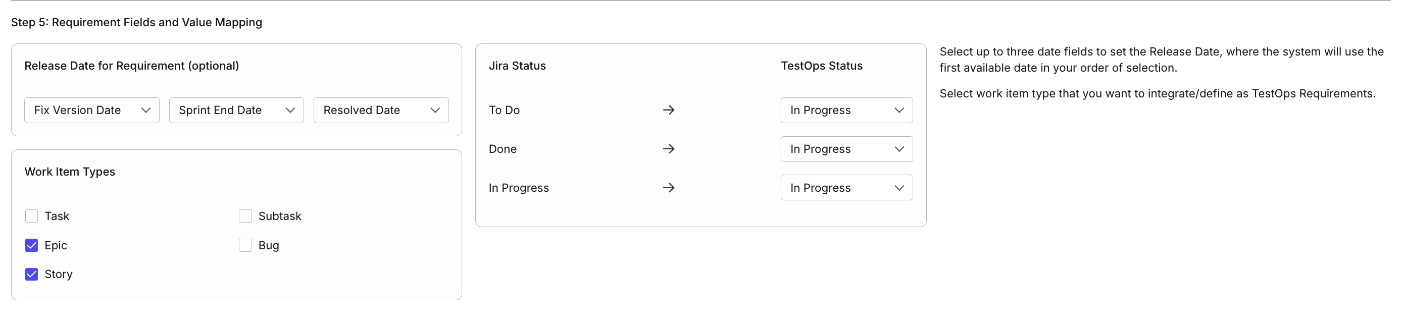Filling in required fields in System Integration UI
