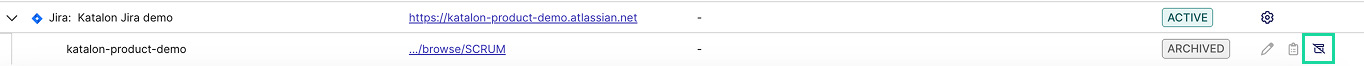 Showing unarchive icon in System Integration list