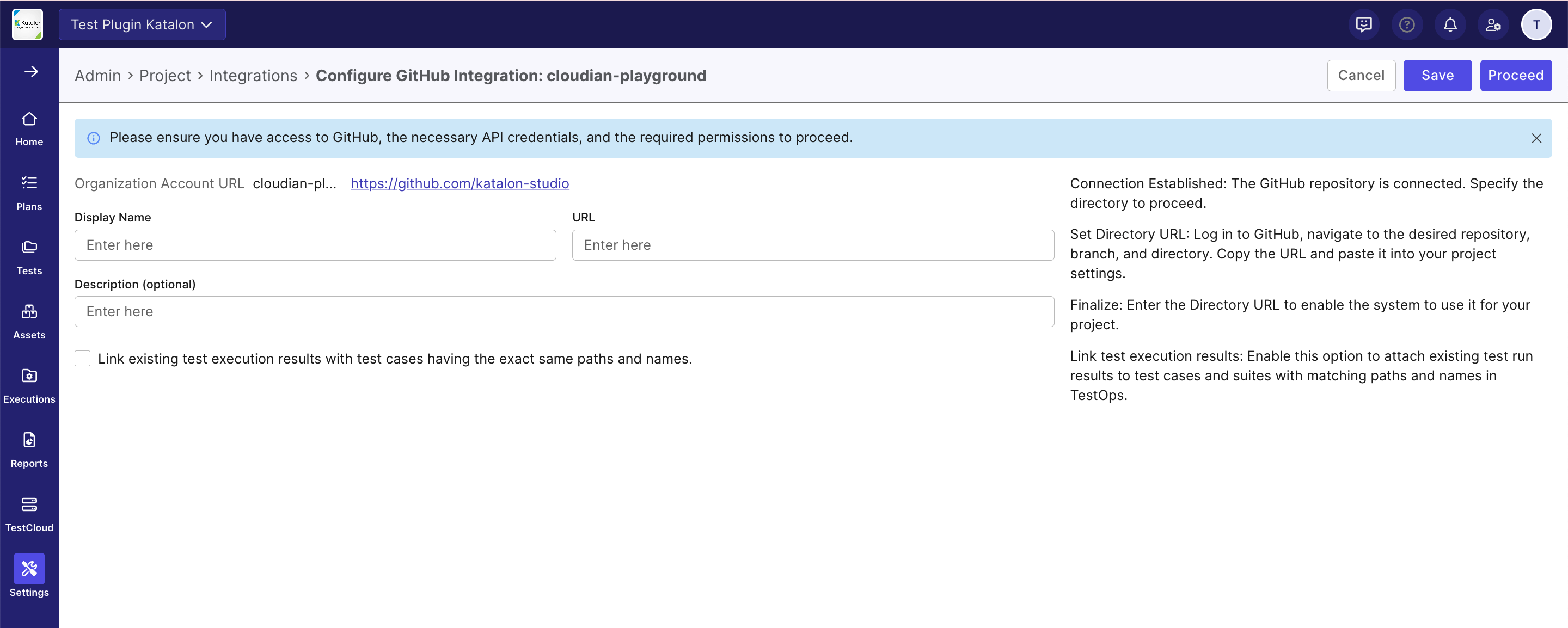 Filling in required fields in System Integration UI