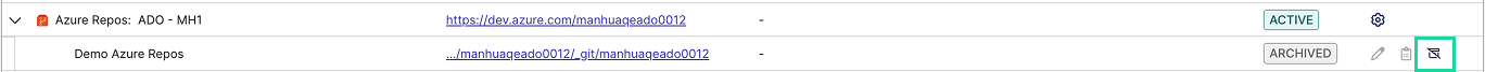 Showing unarchive icon in System Integration list