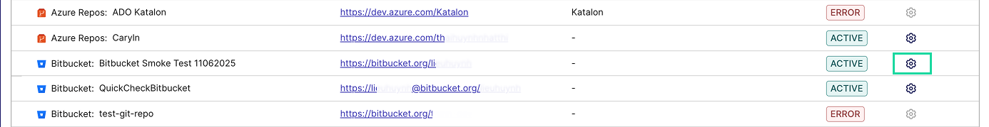 Bitbucket Setting icon