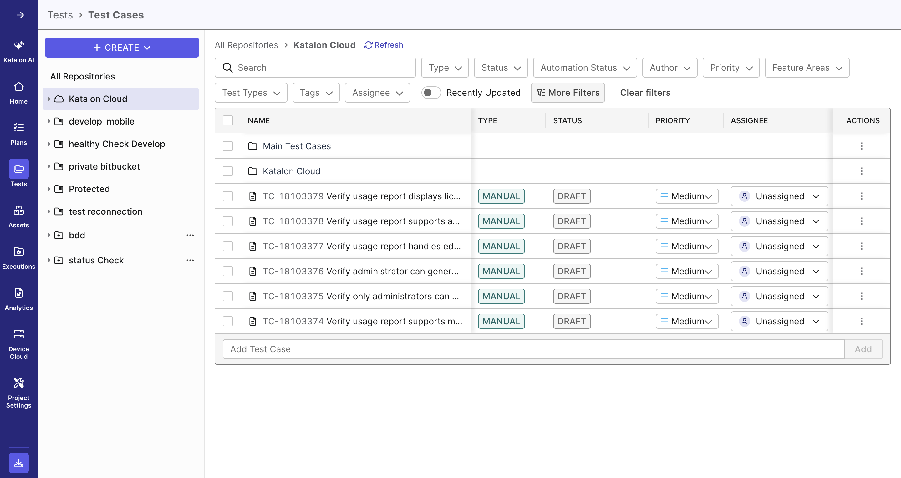 Github linked in Tests folder