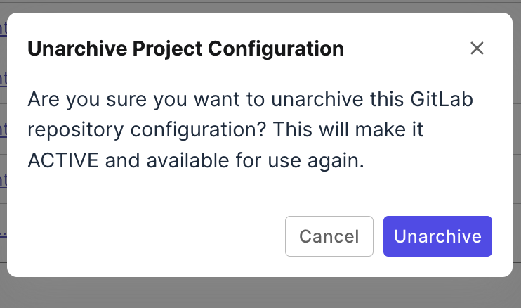 Confirmed unarchive box