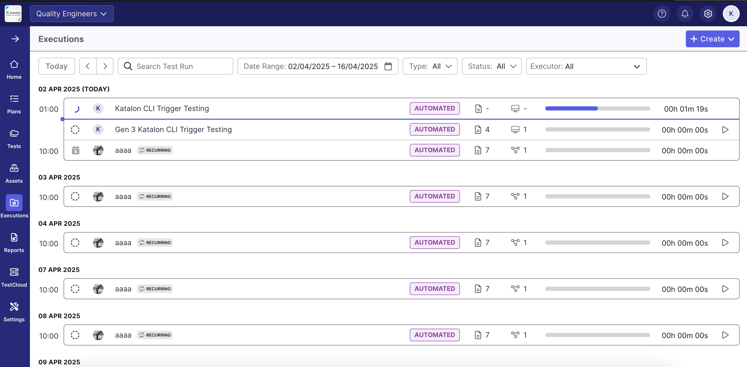 Katalon CLI uploaded files successfully