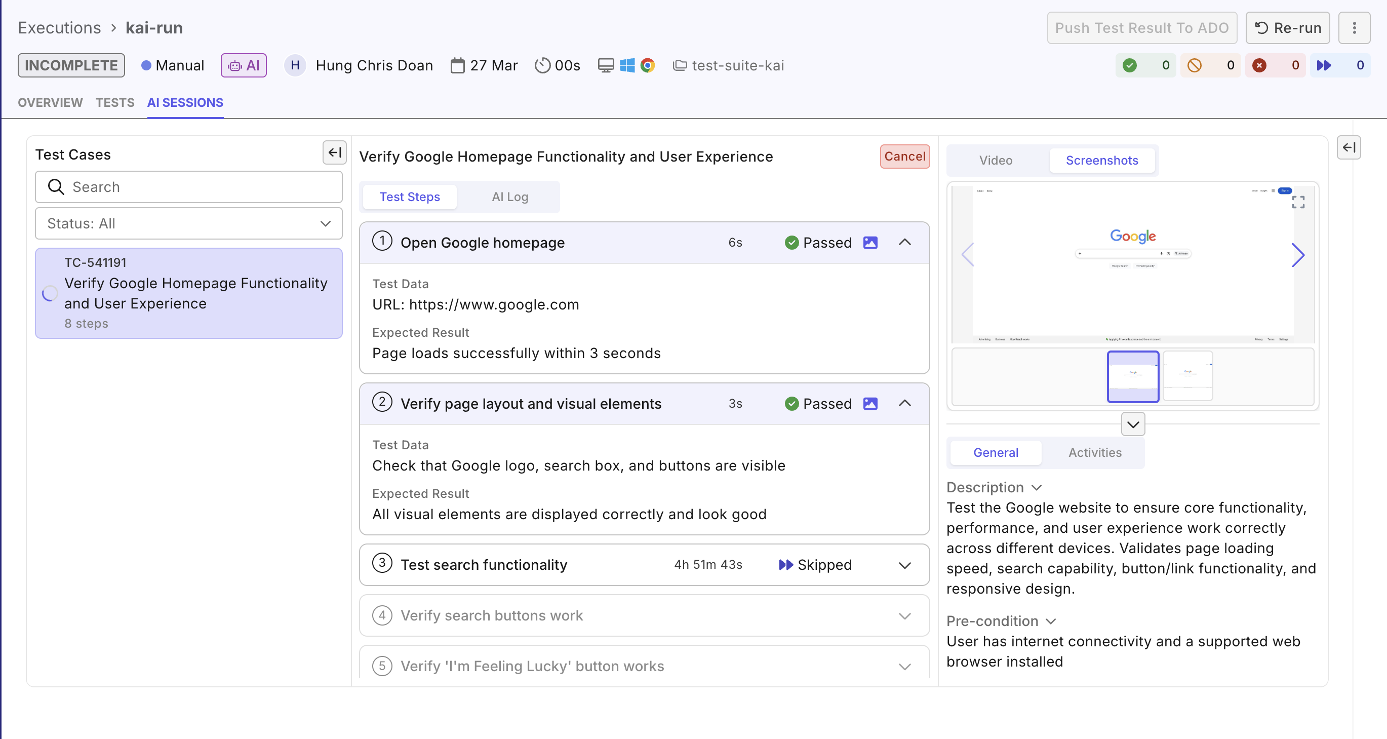 katalon ai assistant auto test runner