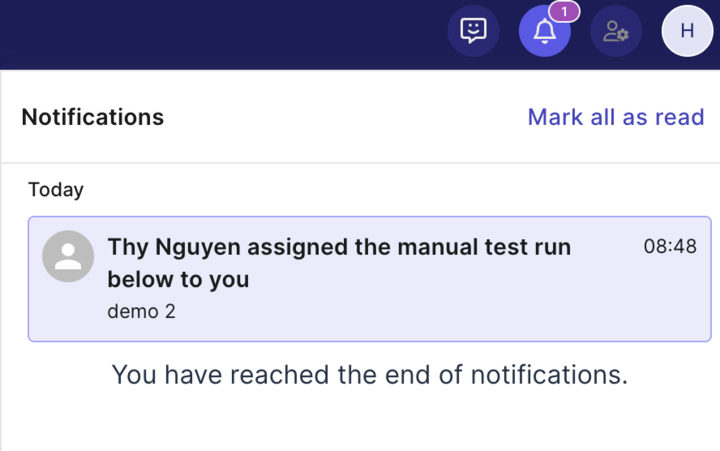 Assigned Notification UI