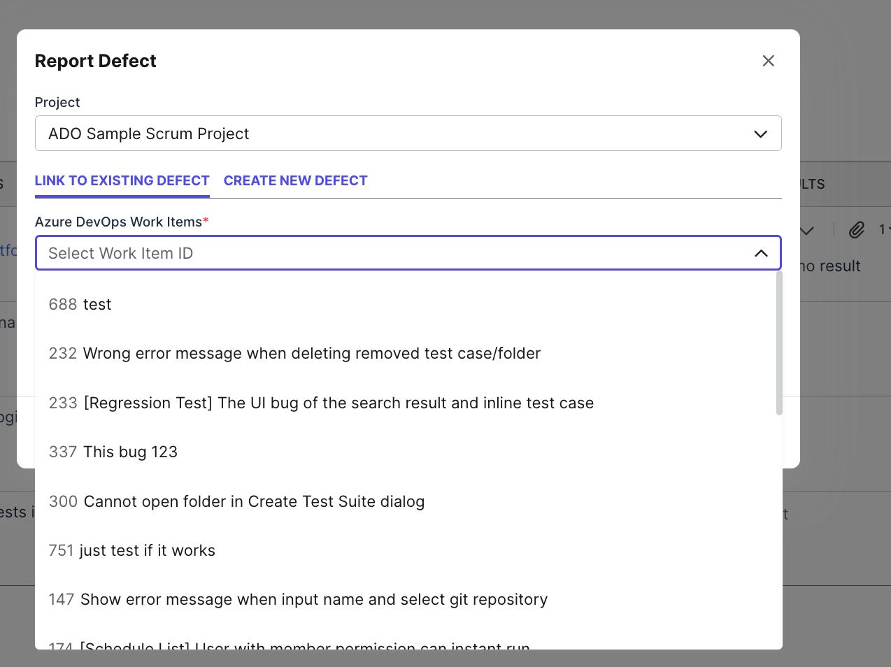 Defect Report Dialog