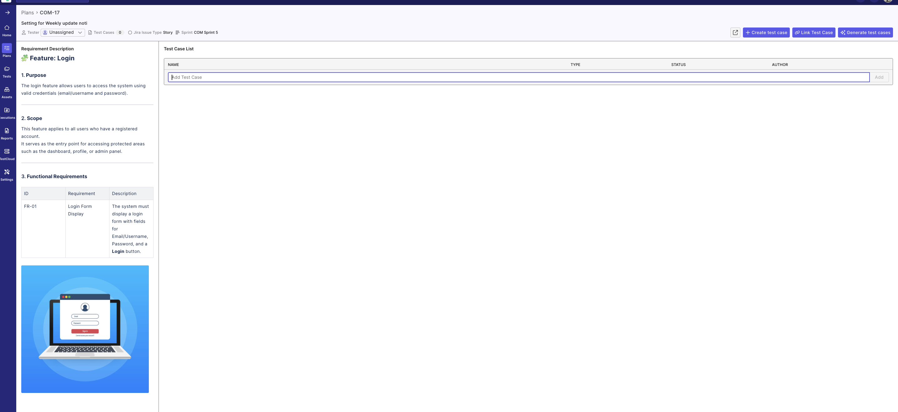 Requirements with image