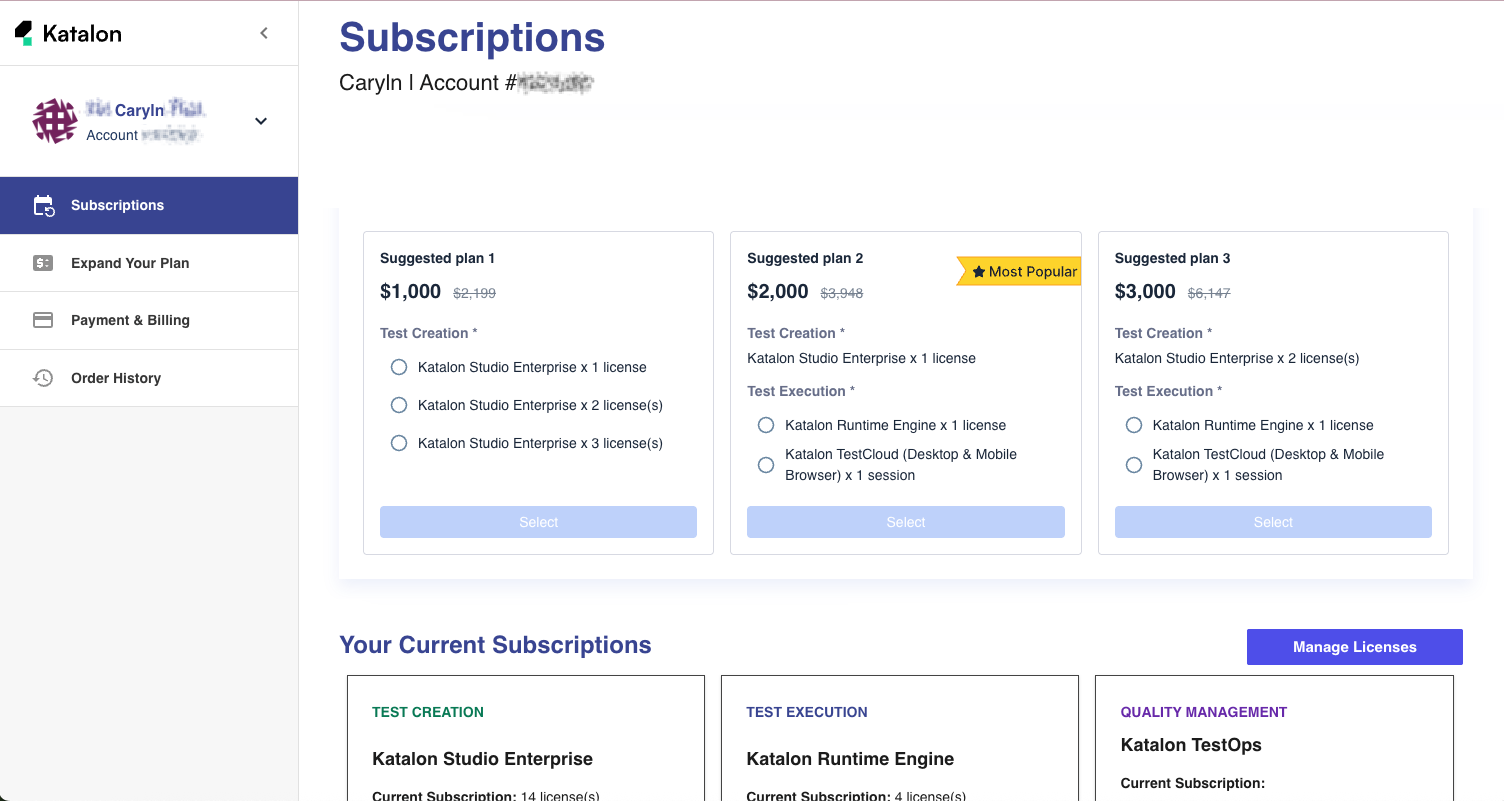testops subscription page