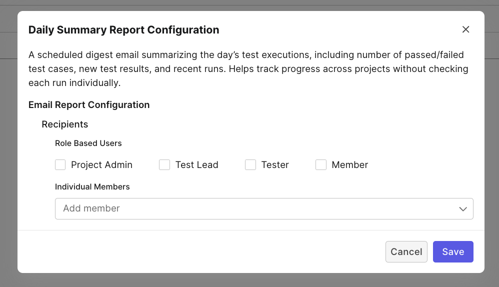 Daily Summary Report Configuration