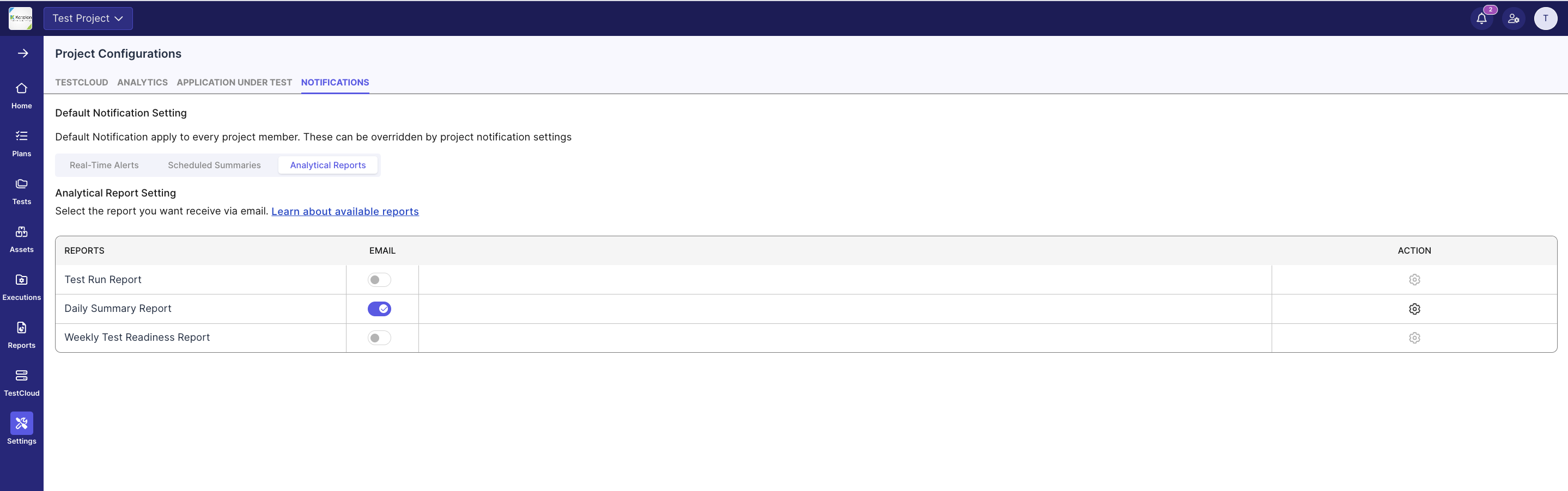 Project Notifications Overview