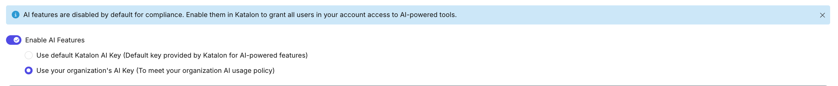 Toggle AI Services feature