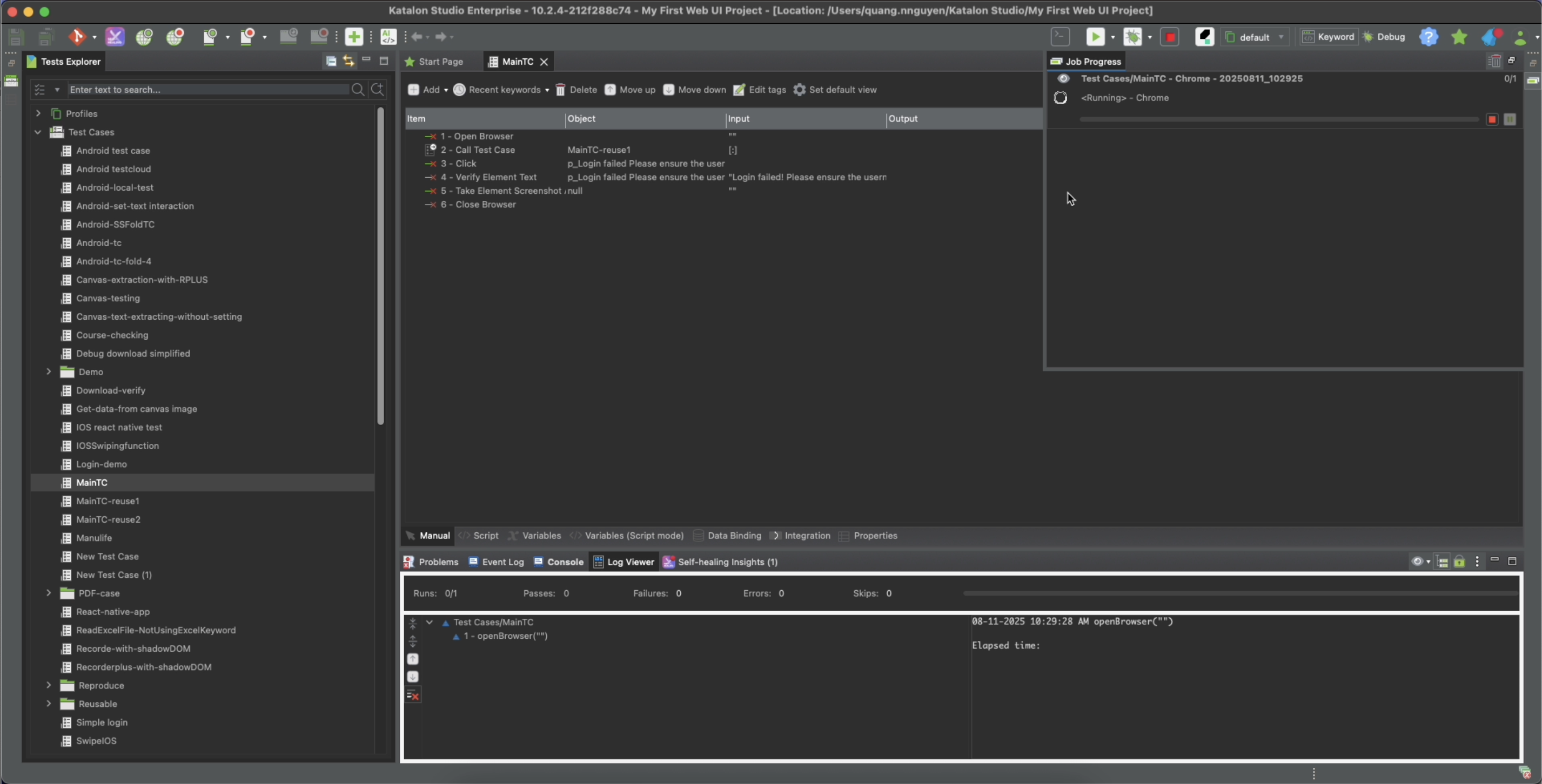 katalon studio running with offline license
