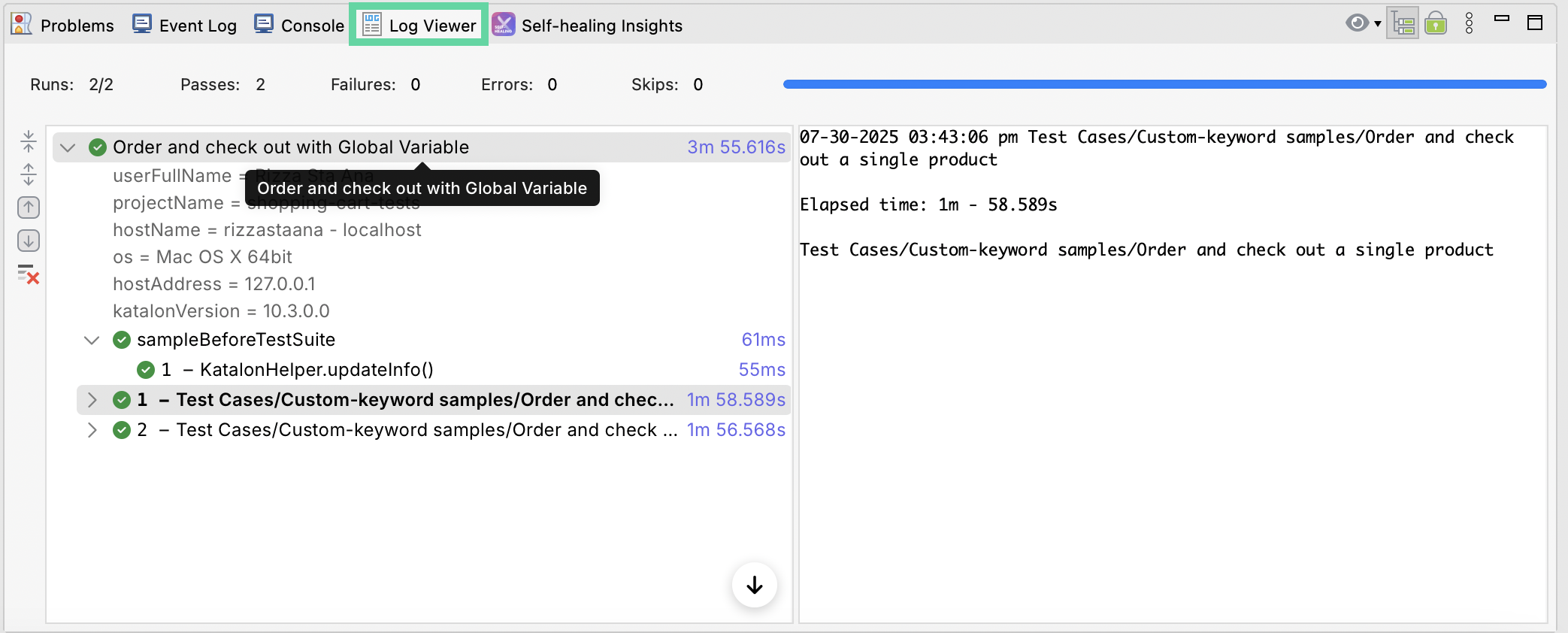 Log Viewer as of KS 10.3.0