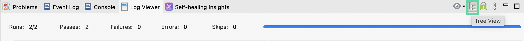 Switch Log Viewer to Tabular or Tree view