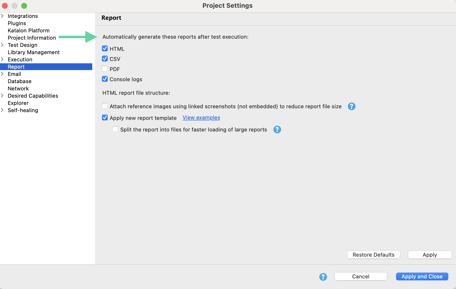 Automatically generate test reports