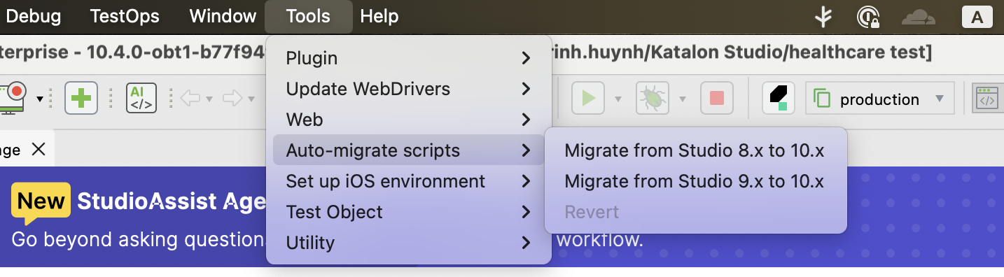 Select an auto-migrate option