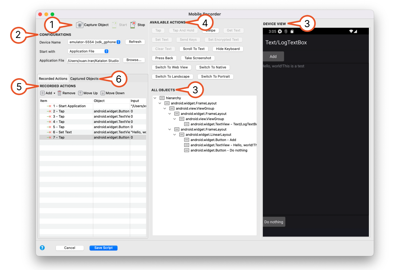 Mobile recorder components