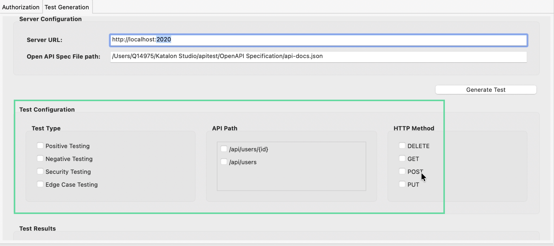 generating API tests in Katalon Studio and view results