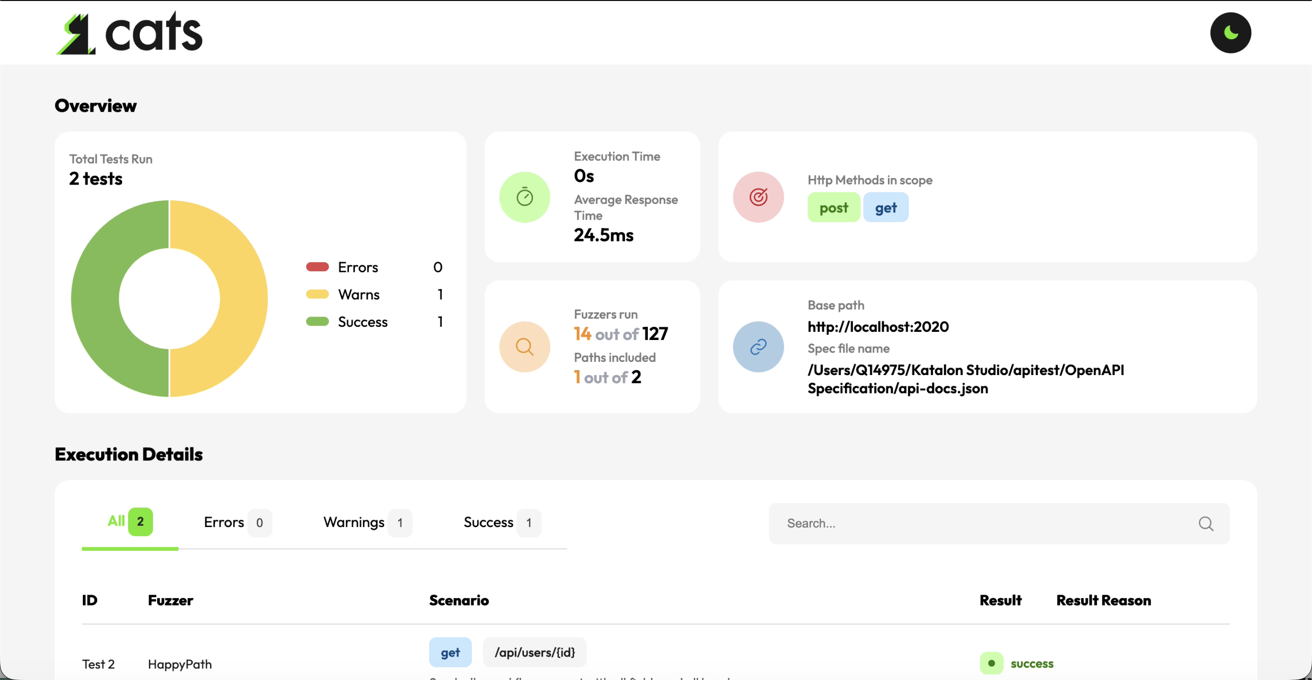 generating API tests in Katalon Studio and view report