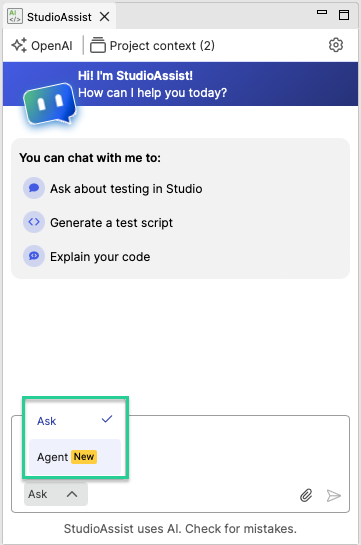 Switch Ask to Agent