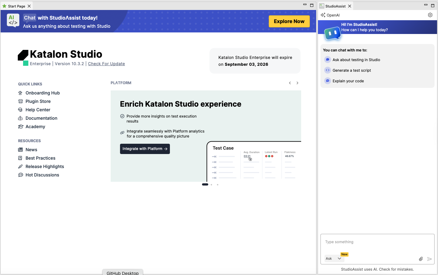 StudioAssist chat window