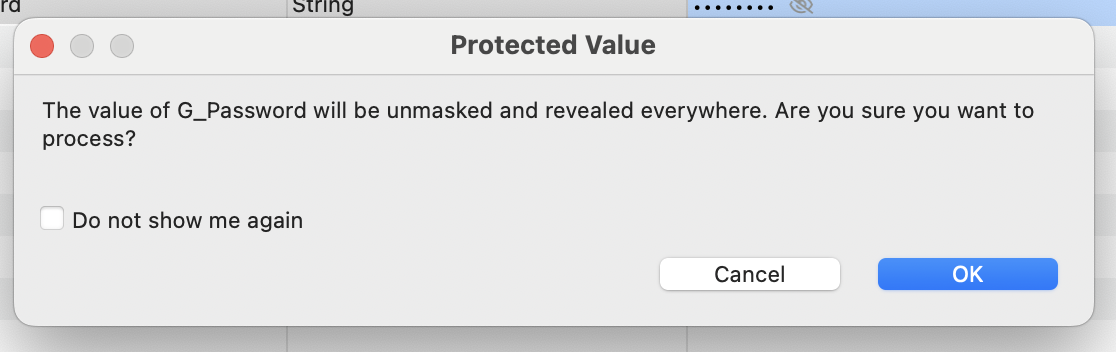 Uncheck protected variable