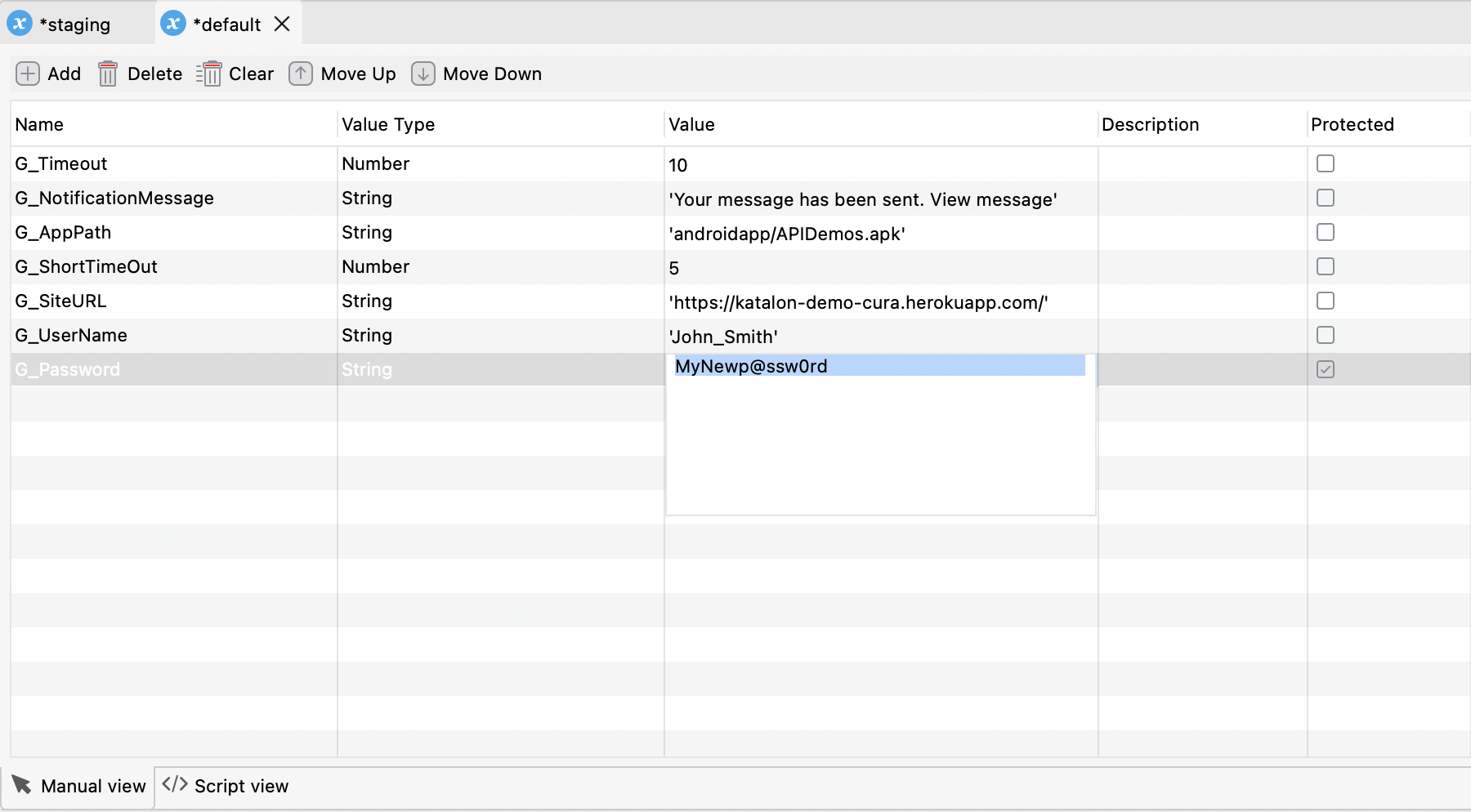 Edit value of global variable