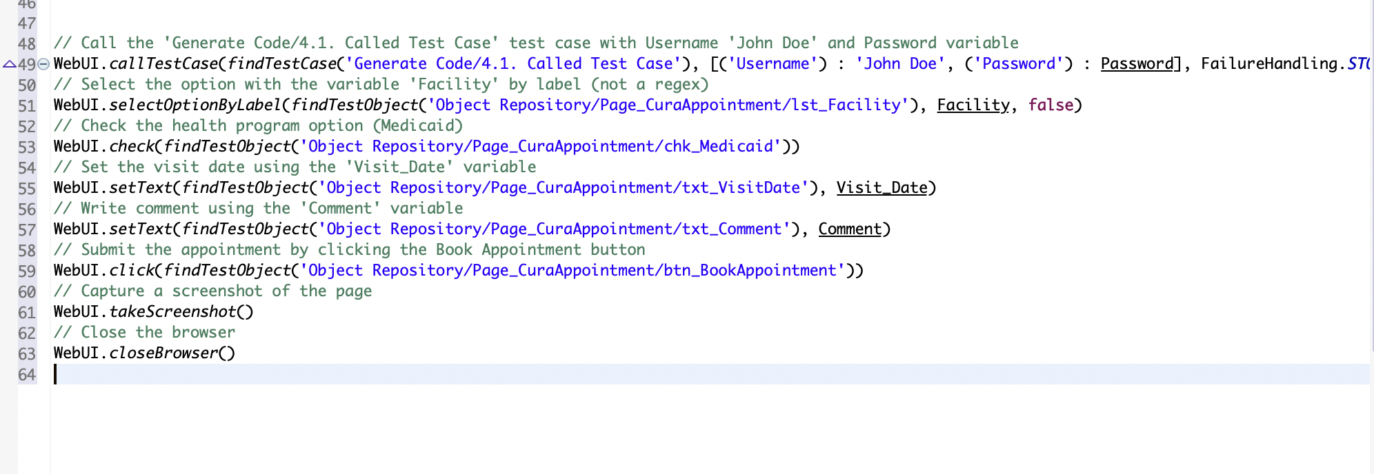 Data-driven test script generated by Katalon AI Assistant