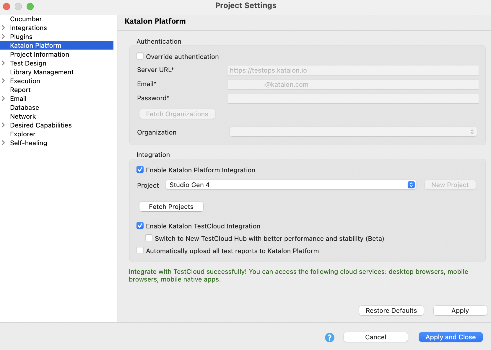 Integrate Studio with TruePlatform