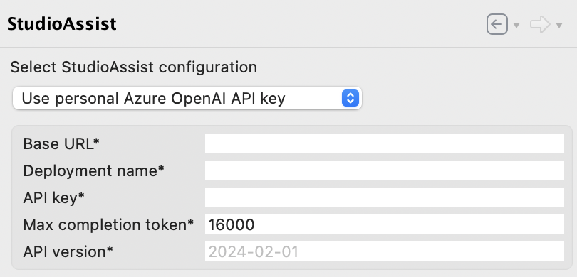 Use personal Azure OpenAI API key