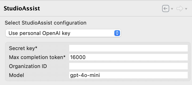 Use personal OpenAI key
