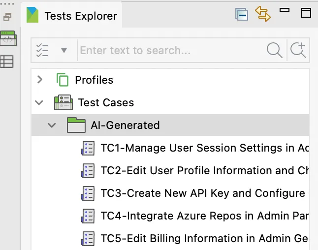 Purple AI-generated test cases