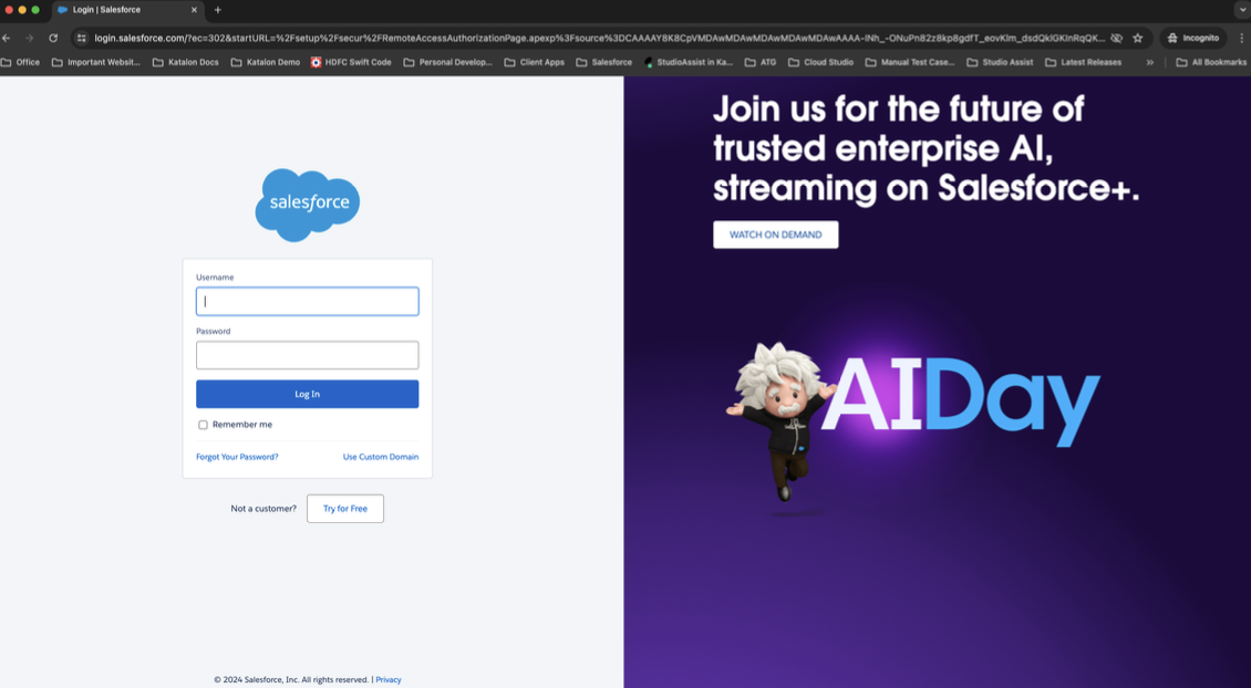 Login to Salesforce