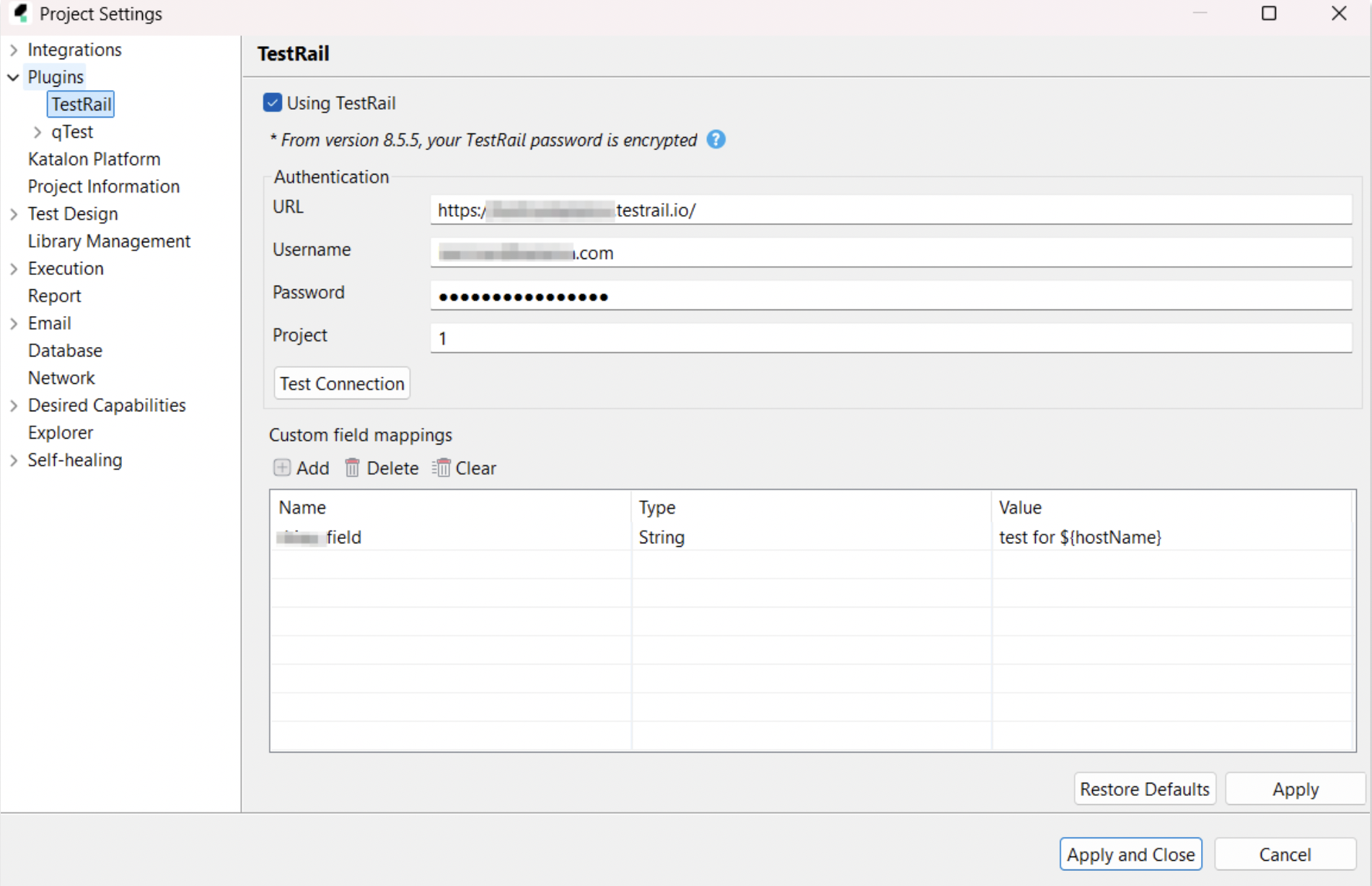 Custom field mappings